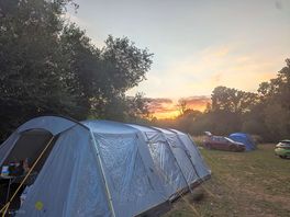 Sunset behind us