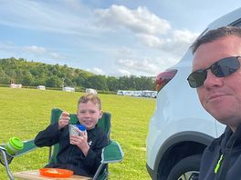Enjoying our tea after canoeing on the lake
