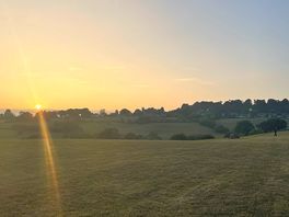 Sun setting in campsite