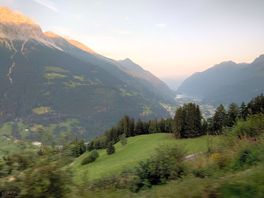 Campsite is in the bottom of the valley. we caught the train down from zurich... amazing views!