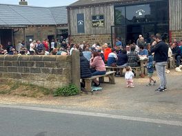 Brewery next door had live music and pizza