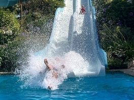 Some of the outdoor pool slides