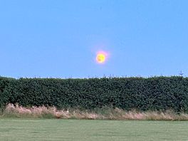 Beautiful moon shining across the site.