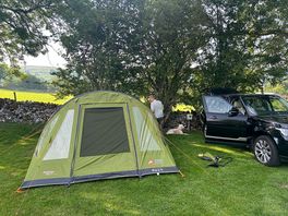 Tent pitched ready to chill