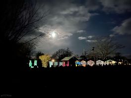 Covered picnic tables.