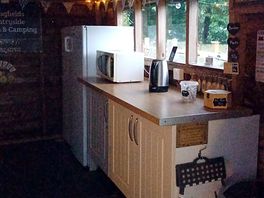 Communal kitchen area under cover