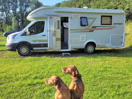 Hard standing pitch fully serviced with grass area