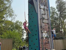 Climbing wall was fun for the kids