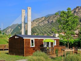 Mobile home with terrace