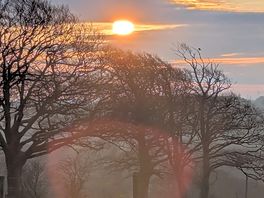 Beautiful view on waking up in campervan