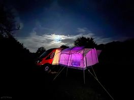 Our camper pitched up!