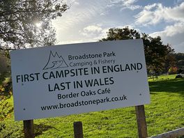 One of the entrance signs