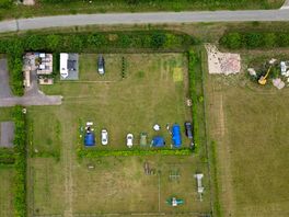 Drone shot of tent area