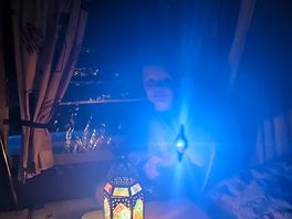 Inside the trailer tent by night 🌜