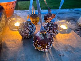 Chocolate coated apples