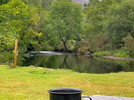 River walk on a campsite and a picnic area