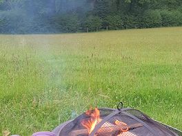 Chilling out beside my firepit