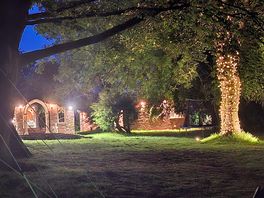 View towards the volley bar and toilets/showers.