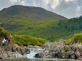 The ‘fairy pools’ about 40 minutes walk from the site following the lane.