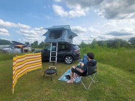Our roof tent set up