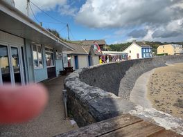 View of beach shops