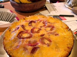 Returned home and couldn't resist making a cake with the plums!