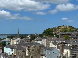 View from caernarfon castle turret