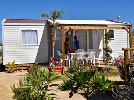 Outdoor area with wooden deck