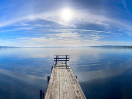 View of the lake at dawn