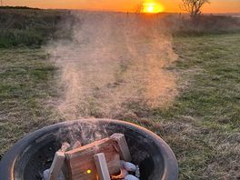 Starting our fire pit off for sunset