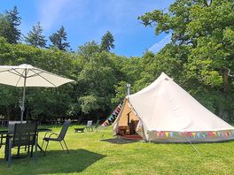 Exterior view of Red Bell Tent