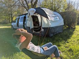 Our set up by the river