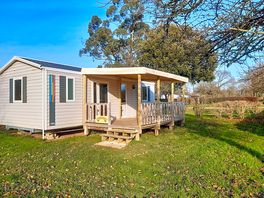 Exterior of a static caravan