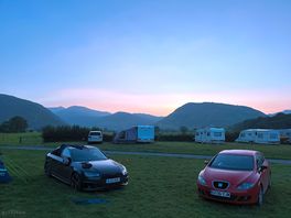 Across the campsite, sunrise