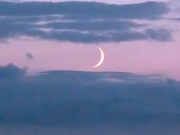 Cresent moon was visible just after sunset
