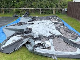 Tent setup on pitch 2