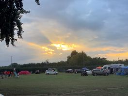 Beautiful sunset over the site