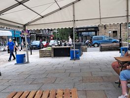 Very friendly square all you need drinks coffee fish chips plenty more.
