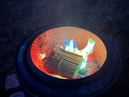 Flame color changer purchased in shop for campfire