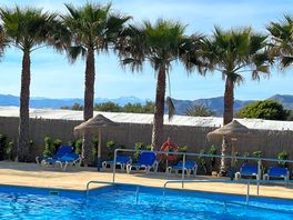 Pool and mountains in the distance