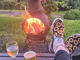 Enjoying an evening by the firepit.