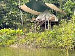 Bell tent next to the lake