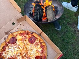 Stone bakes pizzas on site