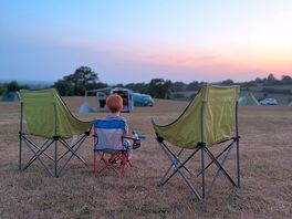 3 year old son enjoying the sunset