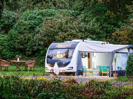 Outside the caravan