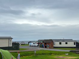 The view from the car across to the pitches and beyond
