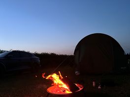 Fire pit provided by the campsite