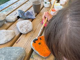 My child loved rock painting, mark didn’t hesitate to get the paints & brushes to entertain her