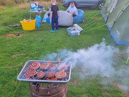 Beaiful bbq with the sunsett