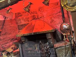 Homely log burner in pub on site